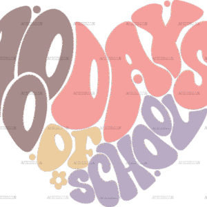 100 Days Of School Heart-1 DTF Transfer