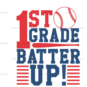 1st Grade Batter Up DTF Transfer