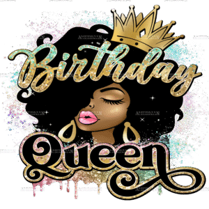 Afro Head Birthday Queen  DTF Transfer