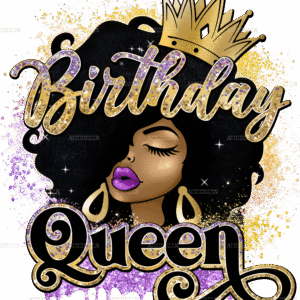 Afro Head Birthday Queen-2 DTF Transfer