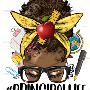 Afro Messy Bun Principal Life DTF Transfer