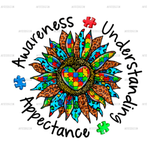 Autism Awareness Sunflower DTF Transfer