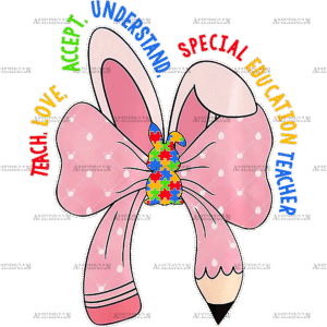 Autism Pencil Bow DTF Transfer