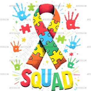 Autism Support Squard-1 DTF Transfer