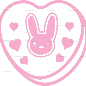 Bad Bunny Candy Hearts Pink DTF Transfer