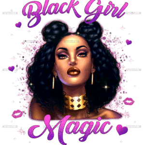 Black Girl Magic Purple DTF Transfer