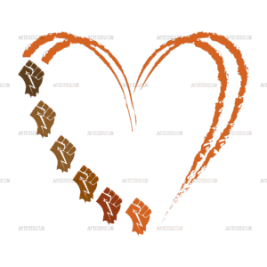 Black History Heart DTF Transfer