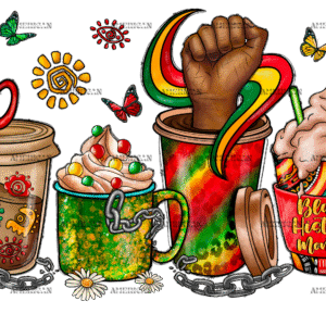 Black History Month Coffee Cups DTF Transfer