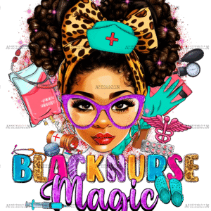 Black Nurse Magic DTF Transfer