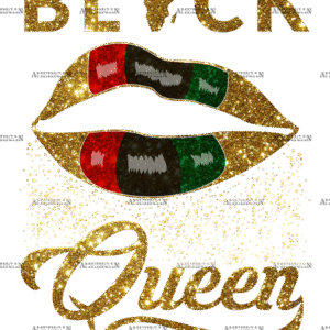 Black Queen Lips DTF Transfer