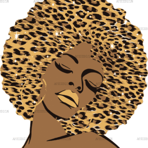 Black Women Panther Hair DTF Transfer