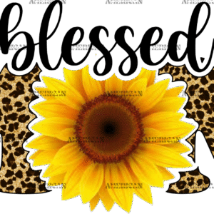 Blessed Mom Cheetah Sunflower DTF Transfer
