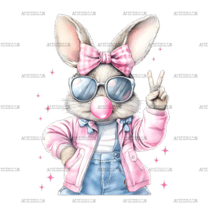 Bubblegum Bunny-2 DTF Transfer