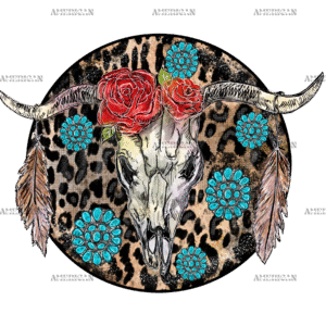 Bull Skull Leopard DTF Transfer