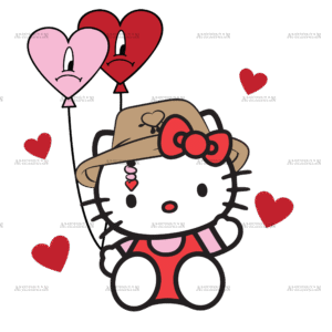 Bunny Heart Kitty DTF Transfer