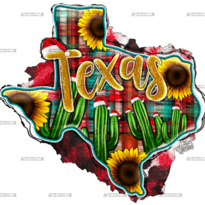 Christmas Texas Map DTF Transfer