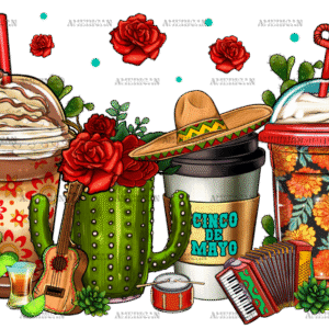 Cinco De Mayo Coffee Cups DTF Transfer