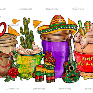 Cinco De Mayo Coffee Cups-2 DTF Transfer