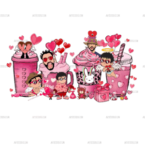 Coffee Bad Bunny Valentine DTF Transfer