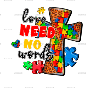 Cross Love Need No Words DTF Transfer