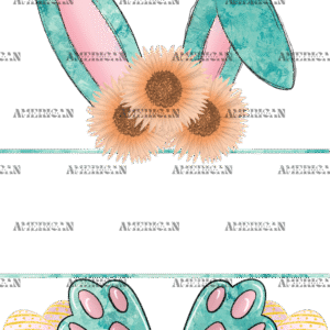 Easter Bunny Name Frame Green DTF Transfer