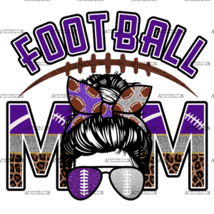 Football Mom Purple Silver DTF Transfer