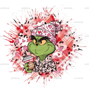 Grinchy Love Coffee Leopard DTF Transfer