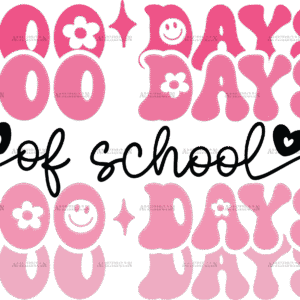 Groovy 100 Days Of School-1 DTF Transfer
