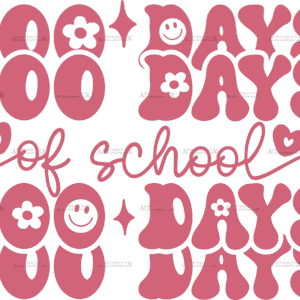 Groovy 100 Days Of School-2 DTF Transfer