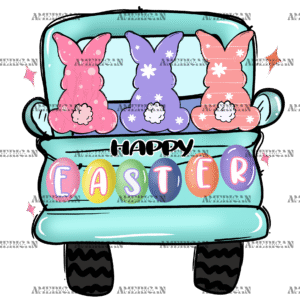 Happy Easter Truck-2 DTF Transfer