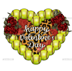 Happy Valentines Day Baseball DTF Transfer