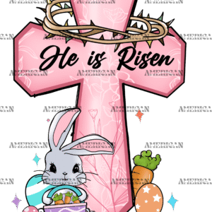He Is Risen Bunny DTF Transfer