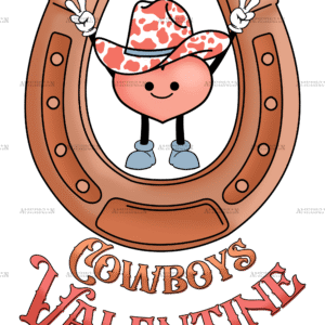 Horseshoe Cowboys Valentine DTF Transfer