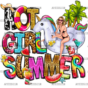 Hot Girl Summer Unicorn DTF Transfer