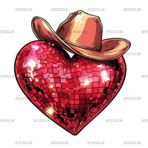 Howdy Heart Disco DTF Transfer