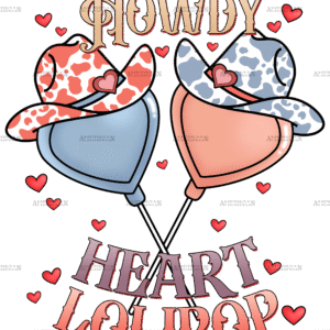 Howdy Heart Lolipop DTF Transfer