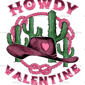 Howdy Valentine Cactus DTF Transfer