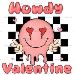 Howdy Valentine Smiley DTF Transfer