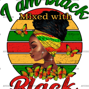 I am Black Mixed With Black DTF Transfer