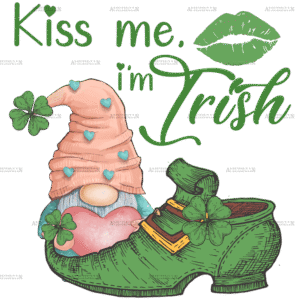 Kiss Me I'm Irish Gnome DTF Transfer