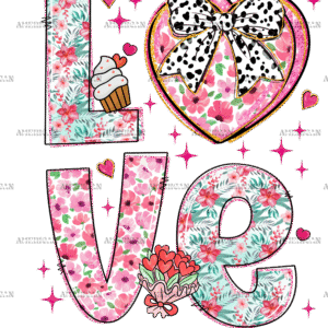 Love Heart DTF Transfer
