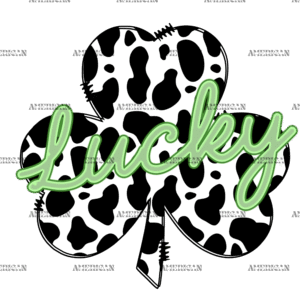 Lucky Clover Cowhide-1 DTF Transfer