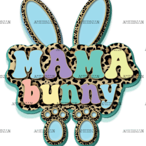 Mama Bunny Blue DTF Transfer