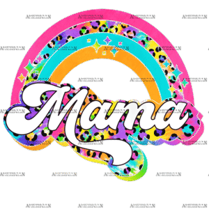 Mama Tiedye Leopard Rainbow DTF Transfer