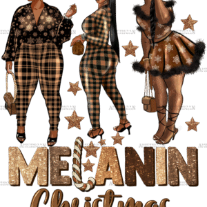 Melanin Christmas Black Woman DTF Transfer