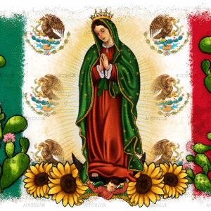 Mexican Flag Our Lady Of Guadalupe Dtf Transfer