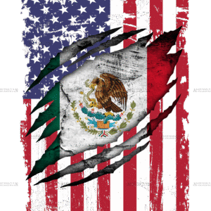 Mexican American Flag Dtf Transfer