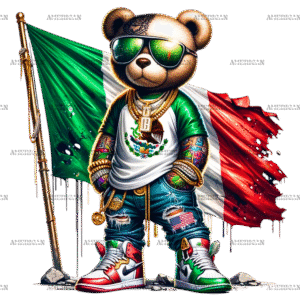 Mexico Flag Teddy DTF Transfer