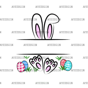 Name Frame Easter Bunny Pink DTF Transfer