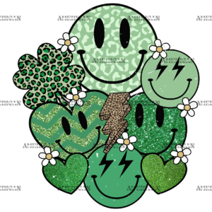 Patricks Day Smilies Retro DTF Transfer